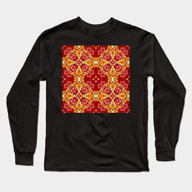 Pepperoni Pizza Pattern 2 Long Sleeve T-Shirt by BubbleMench